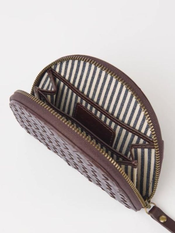 O My Bag Laura Coin Purse Chocolate Woven Classic Leather  (OMB-E147CHVW) - Caramel (Sint-Job-in-’t-Goor)