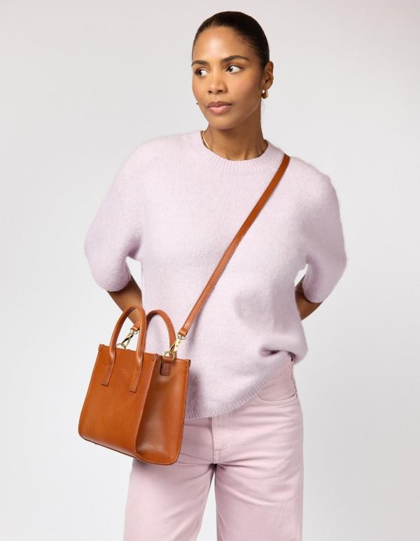 O My Bag Jackie Midi Leather Strap Cognac Classic Leather  (OMB-E194BV1) - Caramel (Sint-Job-in-’t-Goor)