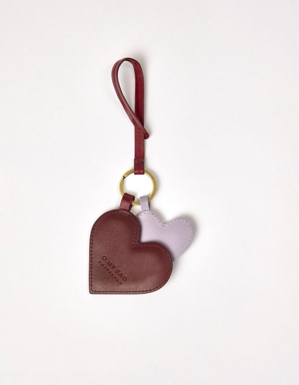 O My Bag Keyring Hearts Ruby Lavender Classic Leather  (OMB-E211XV) - Caramel (Sint-Job-in-’t-Goor)