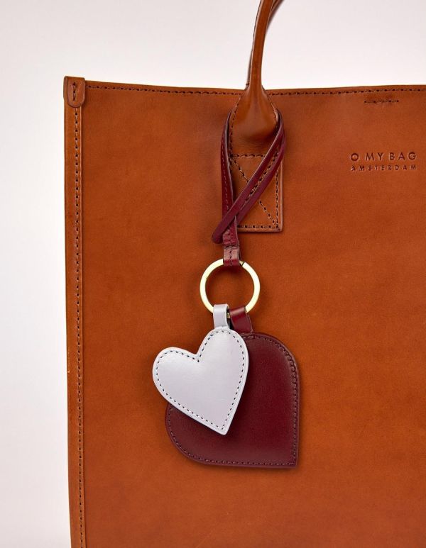 O My Bag Keyring Hearts Ruby Lavender Classic Leather  (OMB-E211XV) - Caramel (Sint-Job-in-’t-Goor)