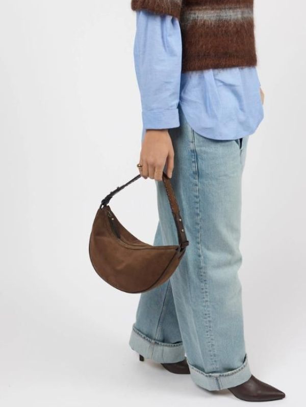 O My Bag Leo Midi Suède Chocolate Brown  (OMB-E216CHSU) - Caramel (Sint-Job-in-’t-Goor)