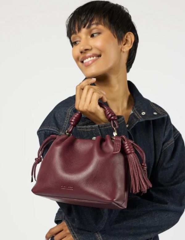 O My Bag Kiki Midi Dark Cherry Soft Grain Leather  (OMB-E234D) - Caramel (Sint-Job-in-’t-Goor)