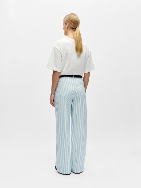 Object Lisa Wide Pant Cloud Dancer/Winter Sky  (23040544 cloud dancer/WINTER SKY) - Caramel (Sint-Job-in-’t-Goor)