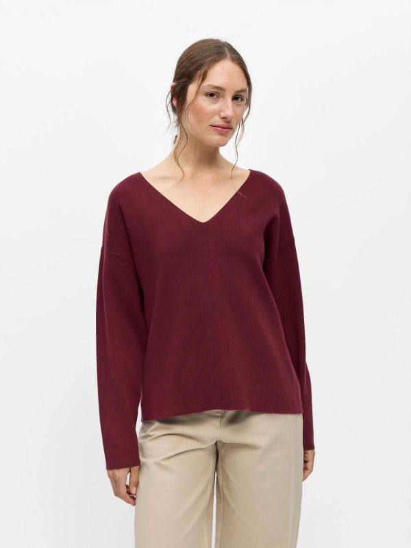 OBJ Reynard V-Neck Pullover Windsor Wine  (23044288 windsor wine) - Caramel (Sint-Job-in-’t-Goor)