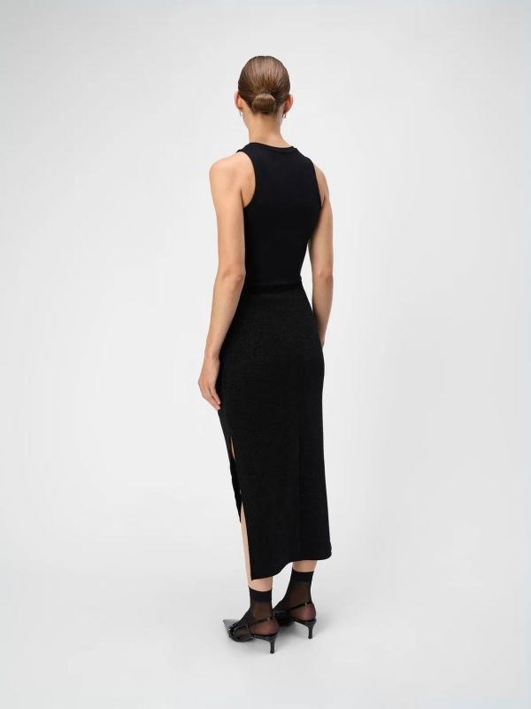 Object Filipa Slim Long Skirt Black  (23045328 black) - Caramel (Sint-Job-in-’t-Goor)