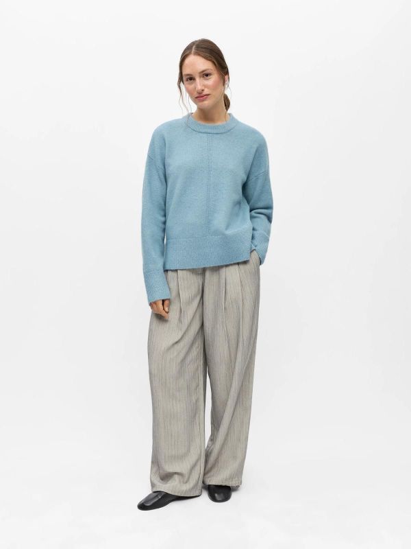 OBJ Juno L/S LO O-Neck Blue Shadow Melange  (23046885 BLUE SHADOW) - Caramel (Sint-Job-in-’t-Goor)