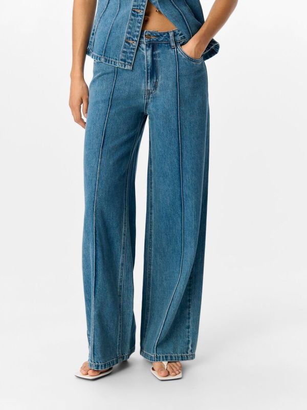 Object Moji Divona MW Wide Jeans Medium blue Denim  (23047248 medium blue) - Caramel (Sint-Job-in-’t-Goor)