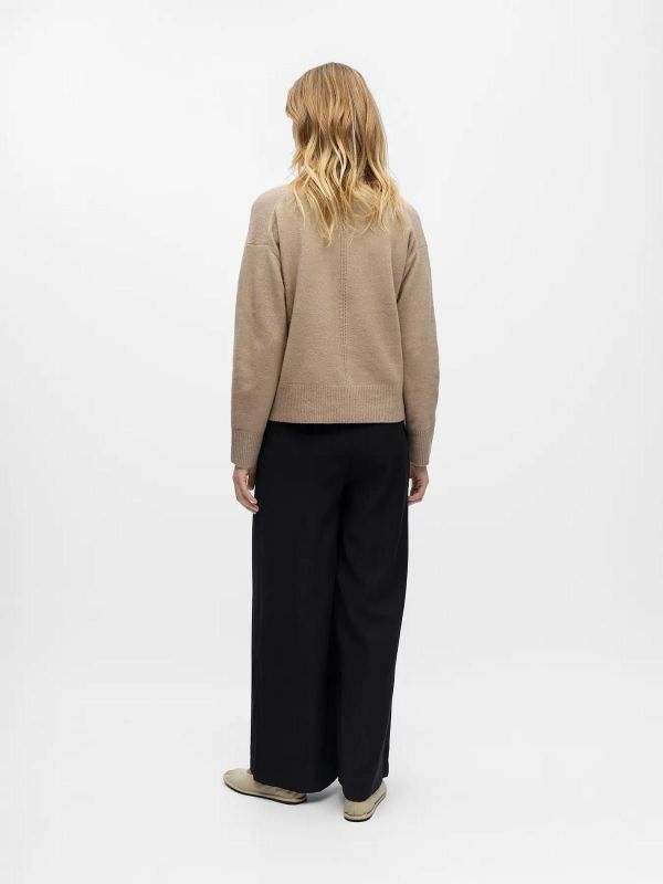 Object Juno L/S LO V-Neck Knit Cardigan Desert Taupe  (23047778 DESERT TAUPE) - Caramel (Sint-Job-in-’t-Goor)