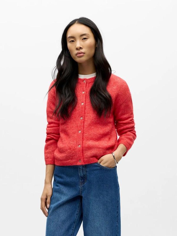 Object Agate L/S RE Knit Cardigan Poinsettia  (23048120 POINSETTIA) - Caramel (Sint-Job-in-’t-Goor)