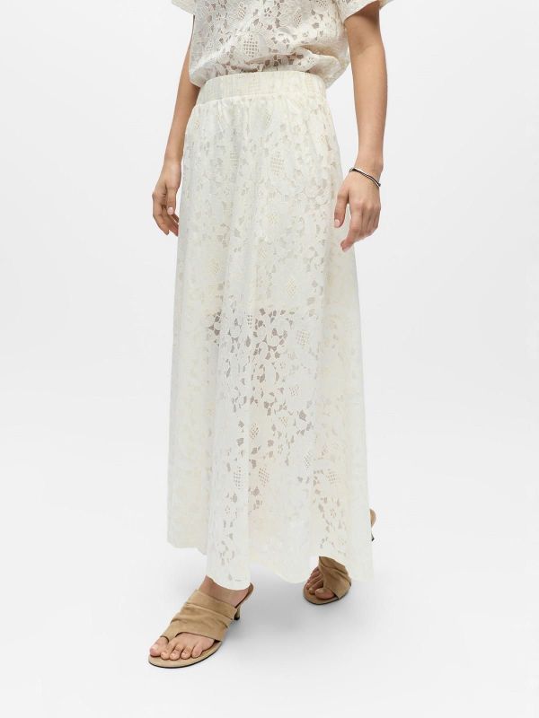 Object Bianca MW Long Skirt White Sand  (23048139 WHITE SAND) - Caramel (Sint-Job-in-’t-Goor)
