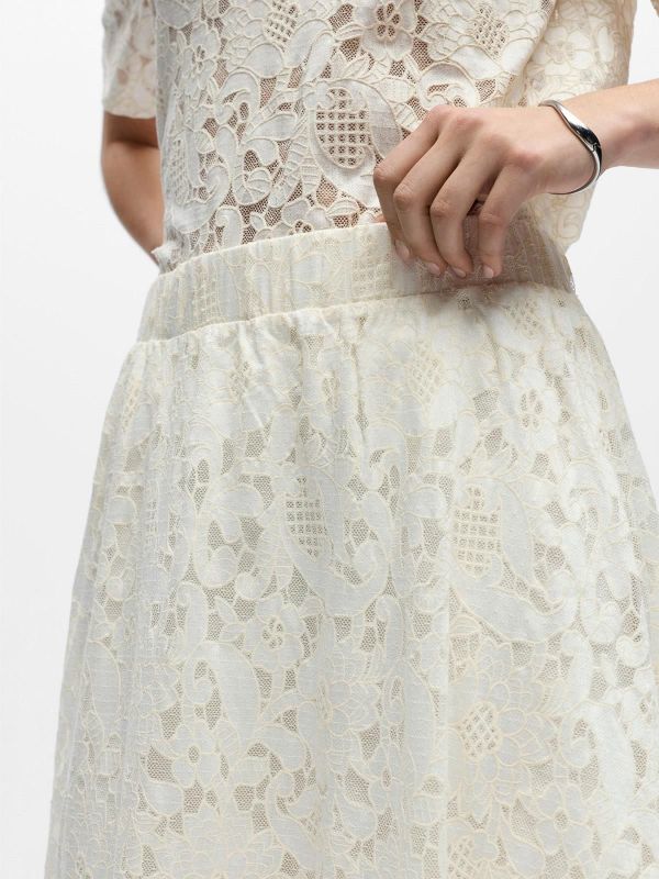 Object Bianca MW Long Skirt White Sand  (23048139 WHITE SAND) - Caramel (Sint-Job-in-’t-Goor)