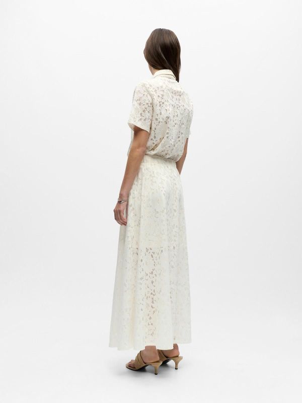 Object Bianca MW Long Skirt White Sand  (23048139 WHITE SAND) - Caramel (Sint-Job-in-’t-Goor)