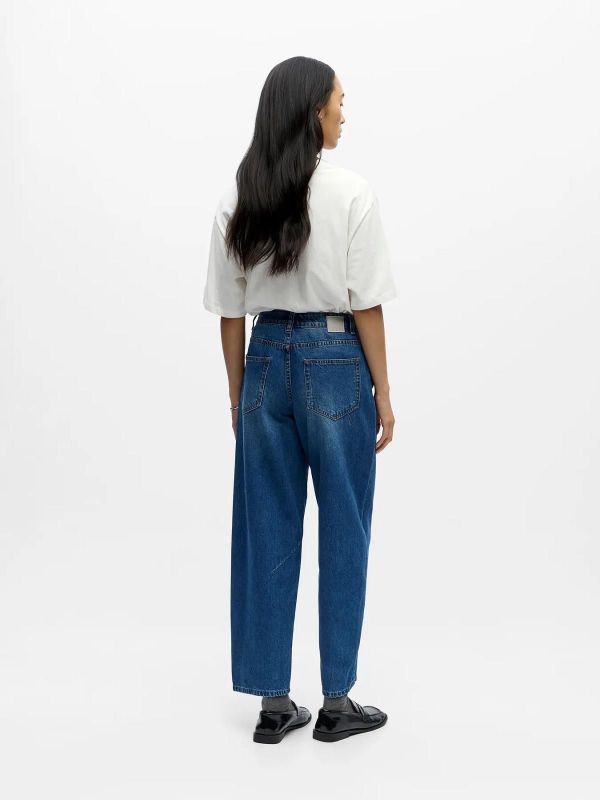 Object Miu Zoe MW Barrel Ankle Jeans Medium Blue Denim  (23048272 MEDIUM BLUE DENIM) - Caramel (Sint-Job-in-’t-Goor)