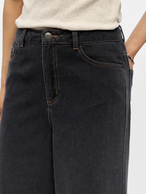 OBJ Luca Tri MW Wide Loose Jeans Black Washed  (23048436 black washed) - Caramel (Sint-Job-in-’t-Goor)