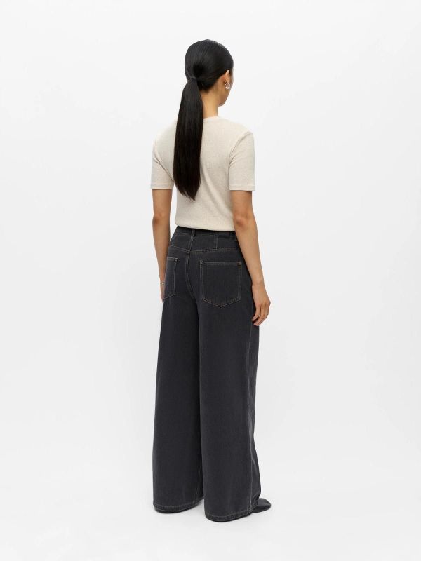 OBJ Luca Tri MW Wide Loose Jeans Black Washed  (23048436 black washed) - Caramel (Sint-Job-in-’t-Goor)