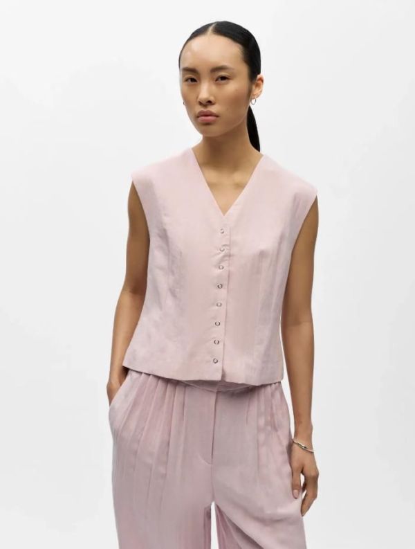 Object Molly S/L RE Waistcoat Pale Lilac  (23048791 PALE LILAC) - Caramel (Sint-Job-in-’t-Goor)