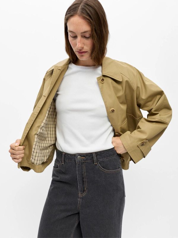 OBJ Sianna L/S Short Jacket Twill  (23049692 TWILL) - Caramel (Sint-Job-in-’t-Goor)