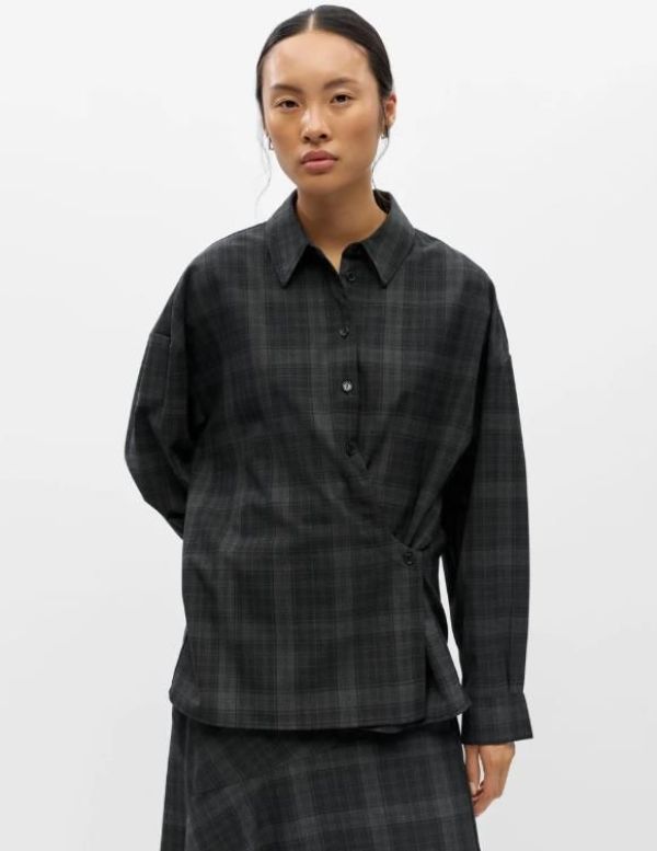 Object Diena L/S Re Shirt Black/Gun Metal  (23049721 BLACK GUN METAL) - Caramel (Sint-Job-in-’t-Goor)