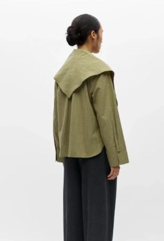 Object Vonne L/S Re Scarf Bronze Green - Groen  (23049808 BRONZE GREEN ) - Caramel (Sint-Job-in-’t-Goor)