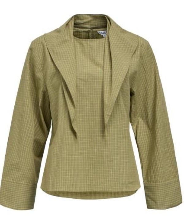 Object Vonne L/S Re Scarf Bronze Green - Groen  (23049808 BRONZE GREEN ) - Caramel (Sint-Job-in-’t-Goor)