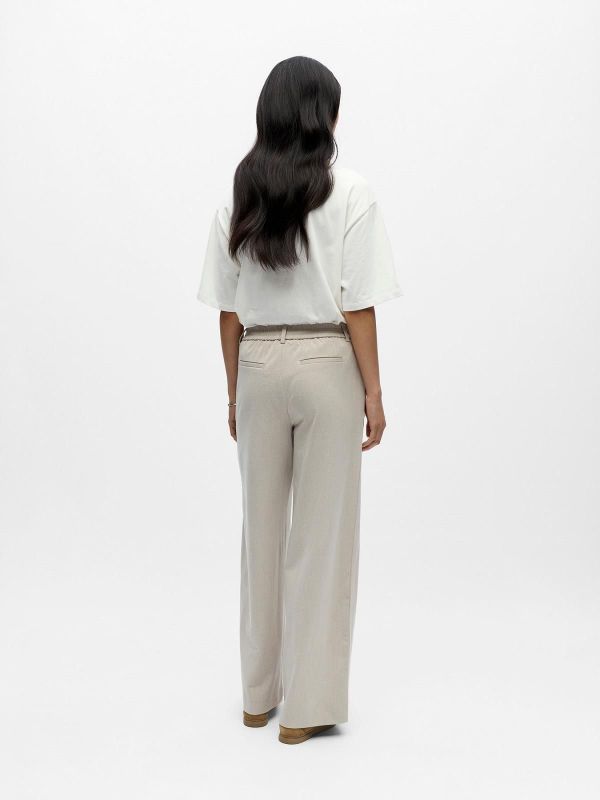 Object Lisa Wide Pant Humus/Melange  (23037921-HUMUS) - Caramel (Sint-Job-in-’t-Goor)