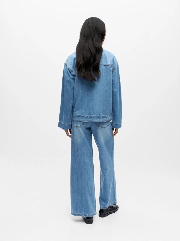 Object Rosie RE L/S Overshirt Light Blue Denim  (23048109 LIGHT BLUE DENIM) - Caramel (Sint-Job-in-’t-Goor)