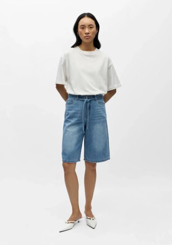Object Rosie MW LO Denim Long Short Light Blue  (23048500 LIGHT BLUE DENIM) - Caramel (Sint-Job-in-’t-Goor)
