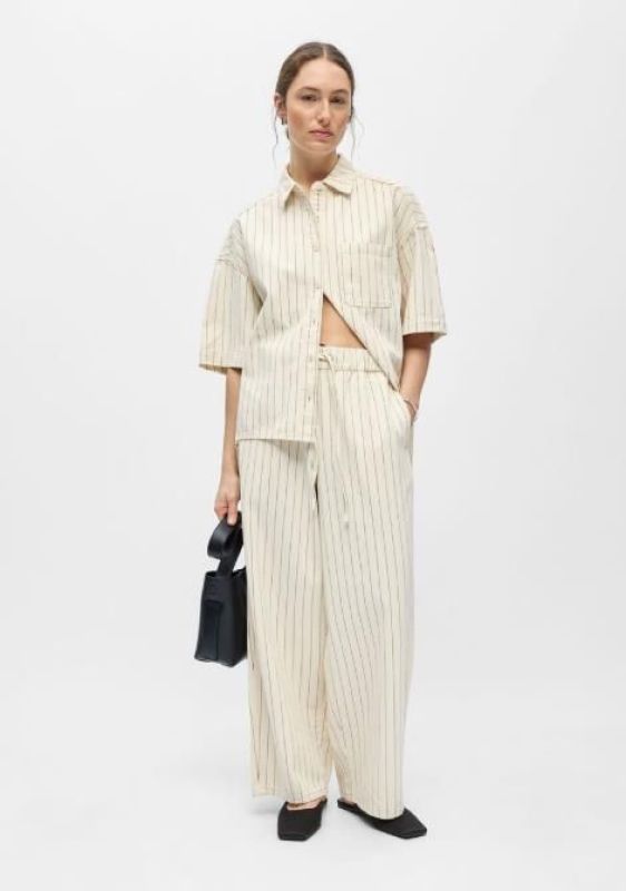 Object Cally MW LO Denim Pant Birch Stripes Black  (23048648 Birch Black) - Caramel (Sint-Job-in-’t-Goor)