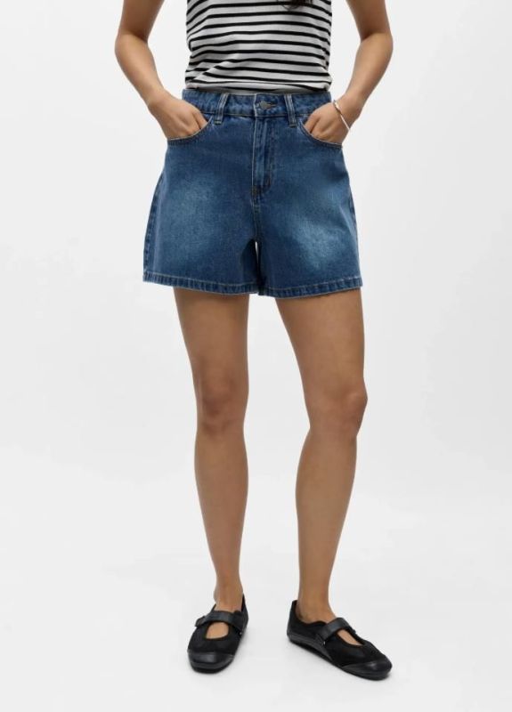 Object Andrea HW Shorts Medium Blue Denim  (23048681 Medium Blue Denim) - Caramel (Sint-Job-in-’t-Goor)