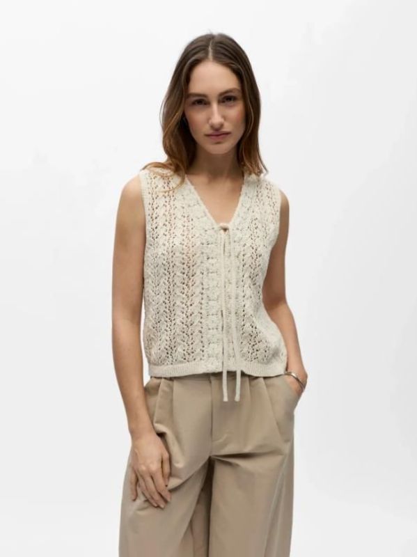 Object Jolin S/L RE Knit Top Birch  (23048715 BIRCH) - Caramel (Sint-Job-in-’t-Goor)