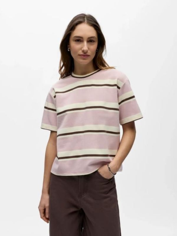 Oject Hazel 2/4 LO T-Shirt Pale Lilac/Cloud Dancer/Rose Brown  (23048854 Pale Lilac Cloud dancer/rose br) - Caramel (Sint-Job-in-’t-Goor)