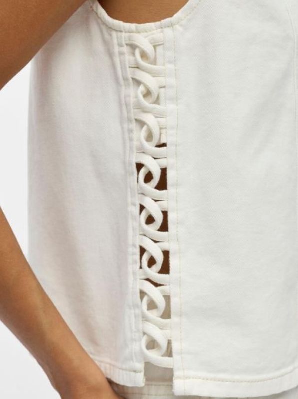 Object Trice S/L RE Denim Top White  (23049170 WHITE) - Caramel (Sint-Job-in-’t-Goor)