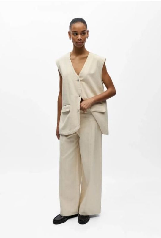 Object Bella HW Wide Pant Birch  (23049347 Birch) - Caramel (Sint-Job-in-’t-Goor)