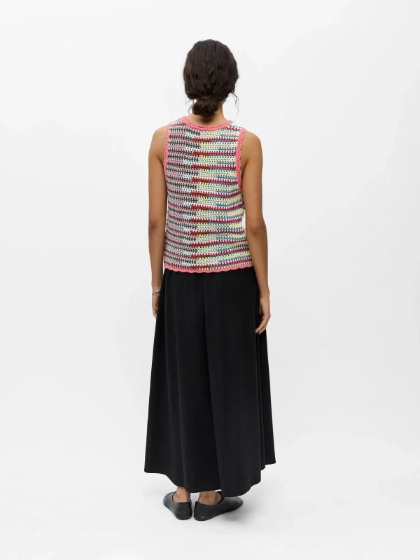 OBJ Miss S/L RE Knit Top Begonia Pink Multi Color  (23049491 Begonia Pink Multi color) - Caramel (Sint-Job-in-’t-Goor)