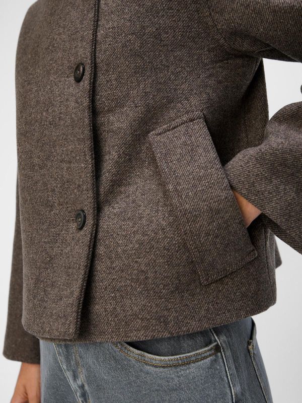 OBJ Riki RE Short Jacket Morel Melange  (23044657 morel) - Caramel (Sint-Job-in-’t-Goor)