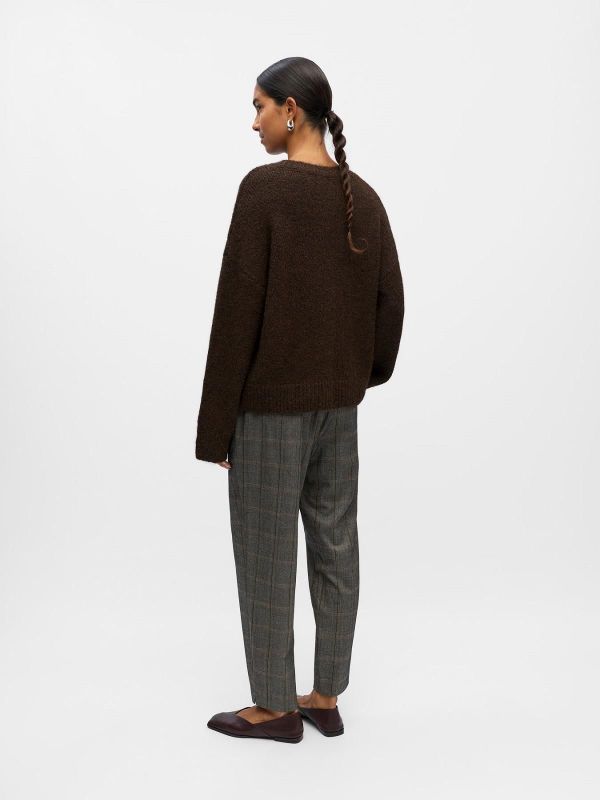 OBJ Saggia LS LO Pullover Seal Brown Melange  (23046258 seal brown) - Caramel (Sint-Job-in-’t-Goor)
