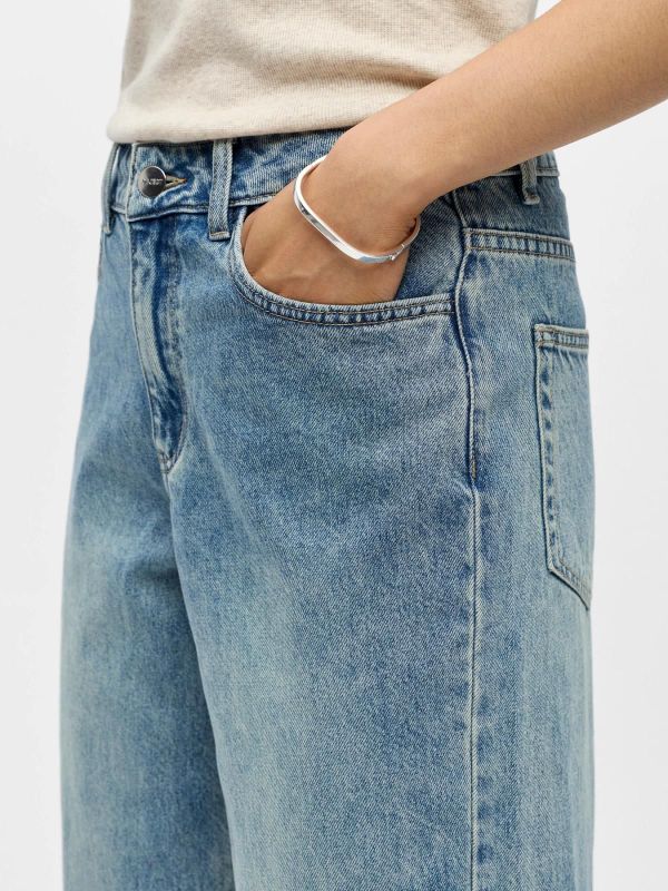 OBJ Miu Zoe MW Barrel Ankle Jeans Light Blue Denim 