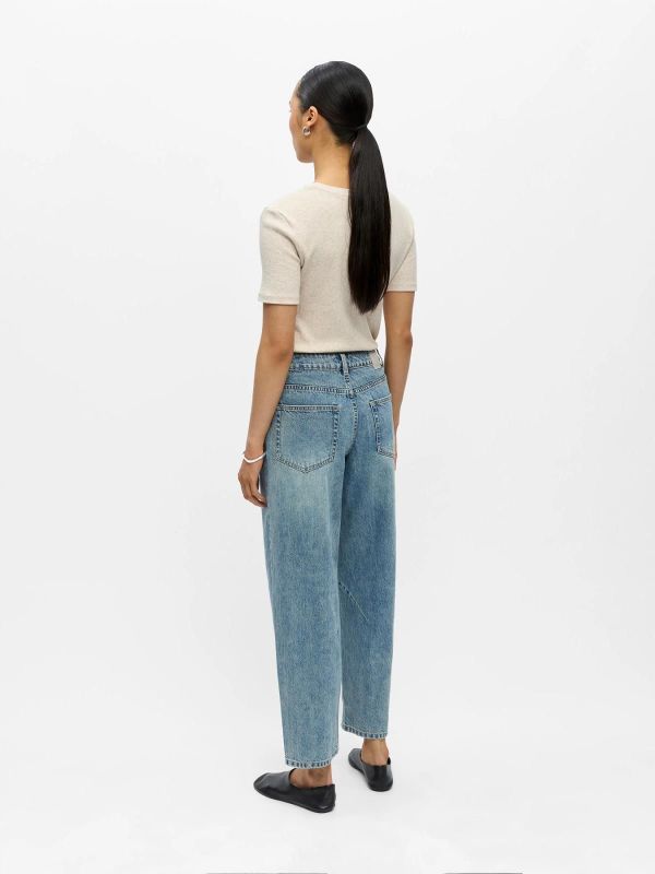 OBJ Miu Zoe MW Barrel Ankle Jeans Light Blue Denim 