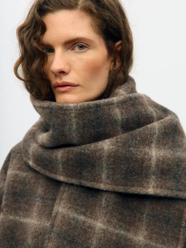 OBJ Masie L/S LO Scarf Jacket Carafe Check  (23049278 carafe check) - Caramel (Sint-Job-in-’t-Goor)