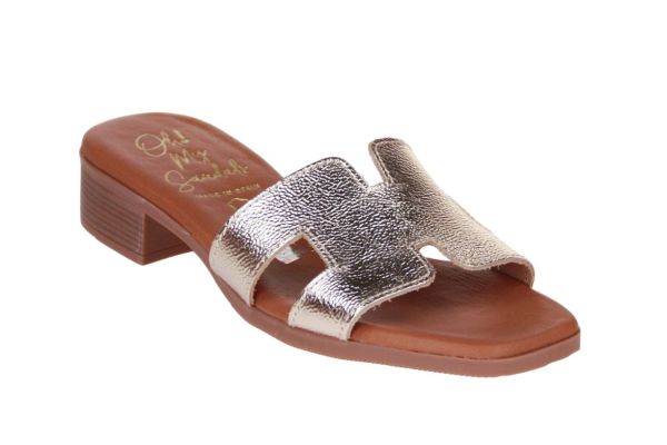 Oh My Sandals Slipper Goud  (5810A-DUNA CHAMPAN) - Caramel (Sint-Job-in-’t-Goor)