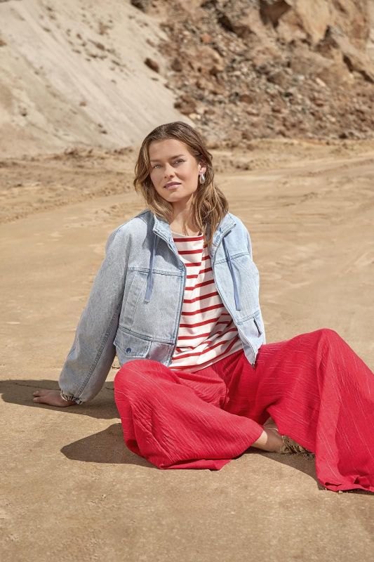 Peppercorn Gaby Pinstripe Pant Aura Orange Stripe  (PC8727-4049S) - Caramel (Sint-Job-in-’t-Goor)