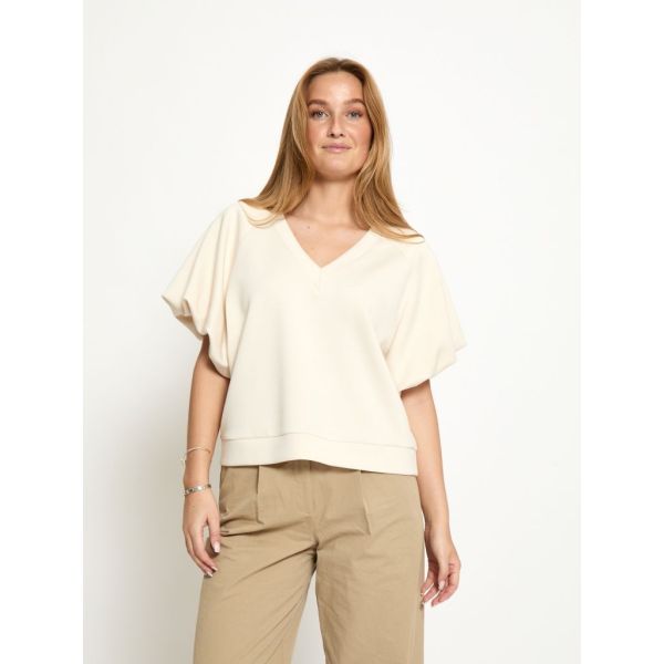 Peppercorn Minnie GRS Ballon Sleeve Blouse Whitecap Grey  (PC8758-0202) - Caramel (Sint-Job-in-’t-Goor)