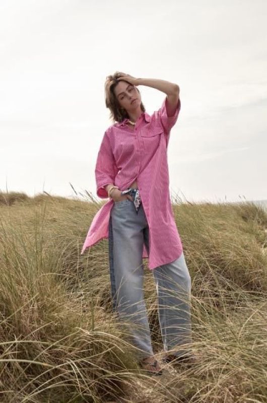 Peppercorn Olina Denim Pant Mid Blue Denim  (PC8802-9610 Mid Blue Denim) - Caramel (Sint-Job-in-’t-Goor)