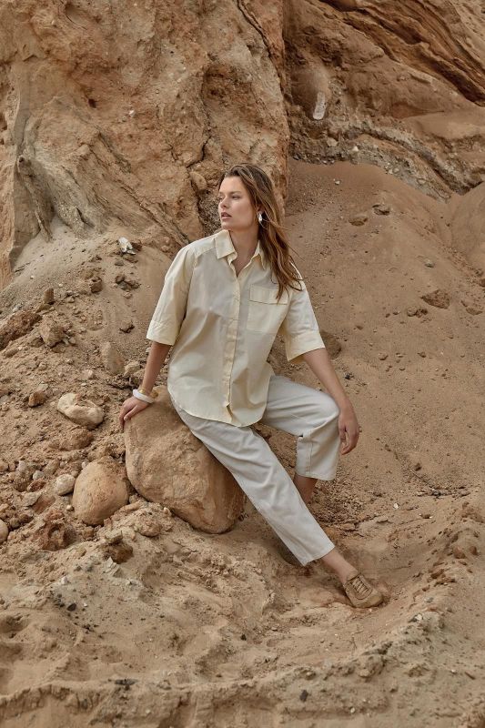 Peppercorn Nedrine Shirt Vanilla Custard  (PC8811-1007) - Caramel (Sint-Job-in-’t-Goor)