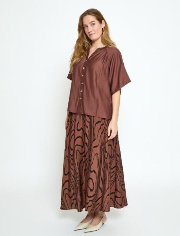 Peppercorn Ida Short Sleeve Shirt Mink Brown  (PC8859-4999) - Caramel (Sint-Job-in-’t-Goor)