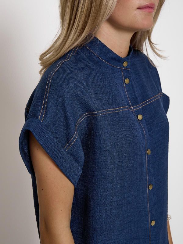 Peppercorn Ruth Shirt Dark Navy Mel.  (PC8812-5270M) - Caramel (Sint-Job-in-’t-Goor)