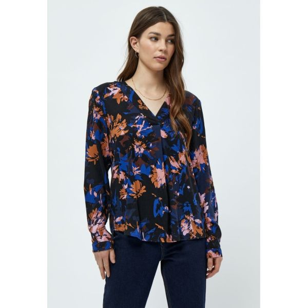 Peppercorn Gala Blouse Navy Purple  (PC6404-2011) - Caramel (Sint-Job-in-’t-Goor)