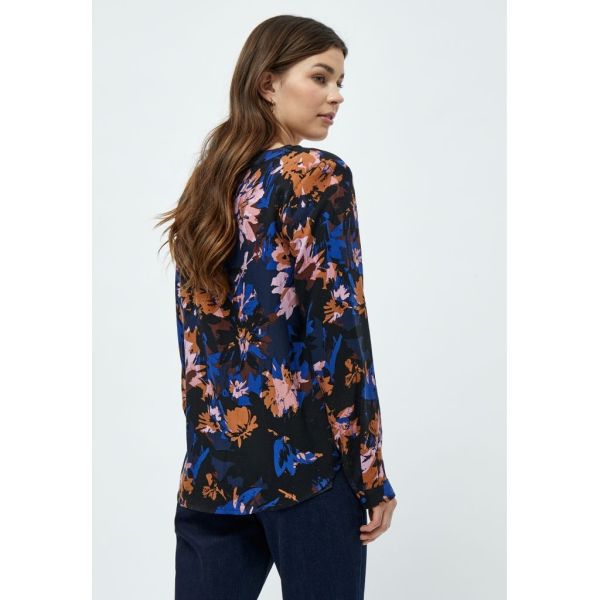 Peppercorn Gala Blouse Navy Purple  (PC6404-2011) - Caramel (Sint-Job-in-’t-Goor)