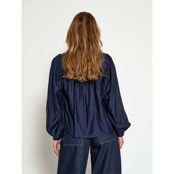 Peppercorn Ida Shirt Dark Navy  (PC8358-5270) - Caramel (Sint-Job-in-’t-Goor)
