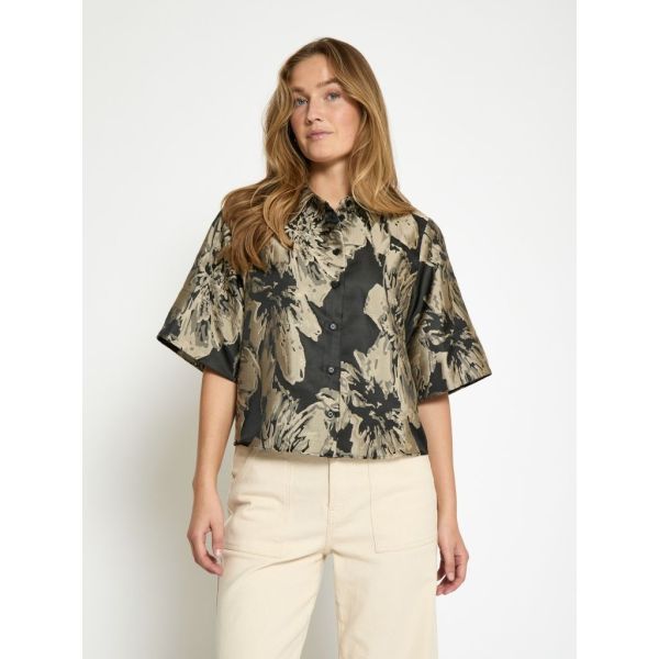 Peppercorn Ivy Shirt Black Jacquard  (PC8383-9000J) - Caramel (Sint-Job-in-’t-Goor)